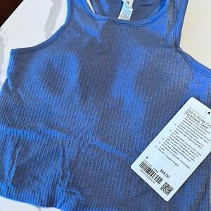 NWT Lululemon Ebb to Street Cropped Racerback Tank - OASB - oasis blue - 6